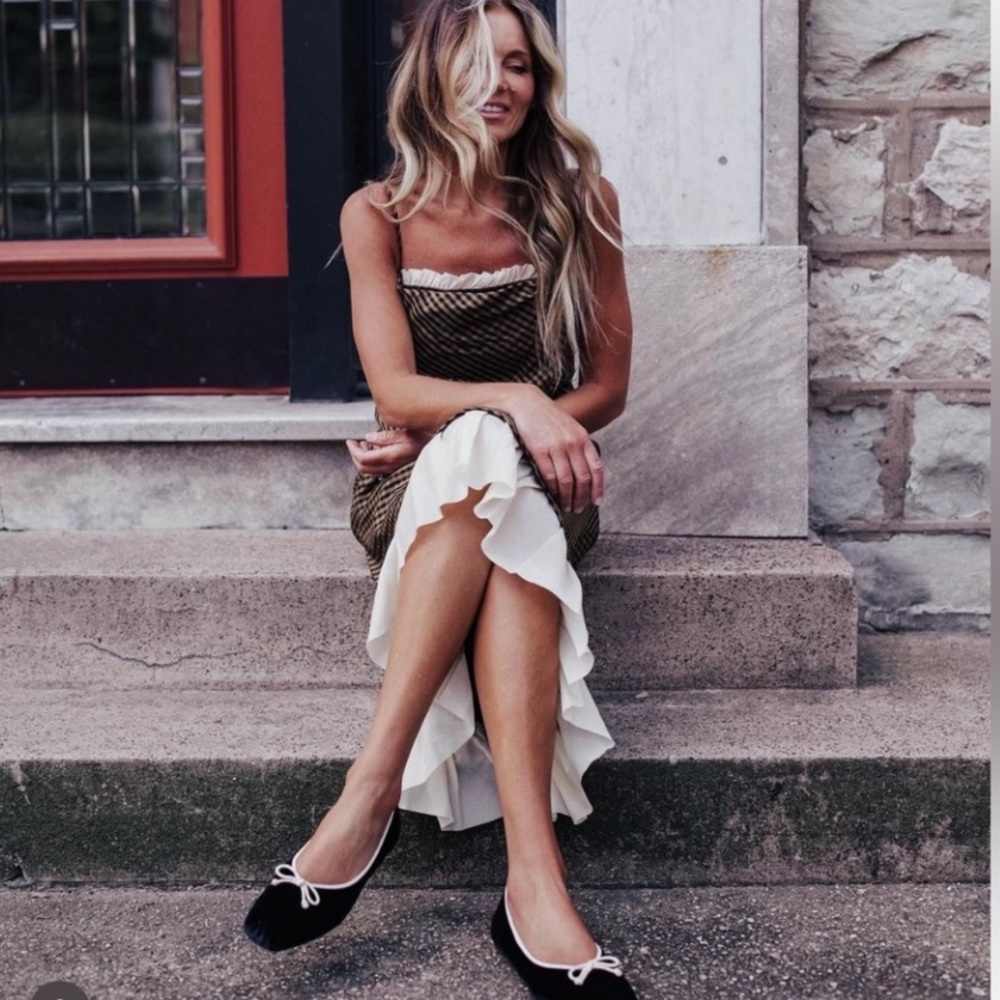ANTONIO MELANI Brown and Cream Dress